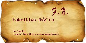 Fabritius Nóra névjegykártya